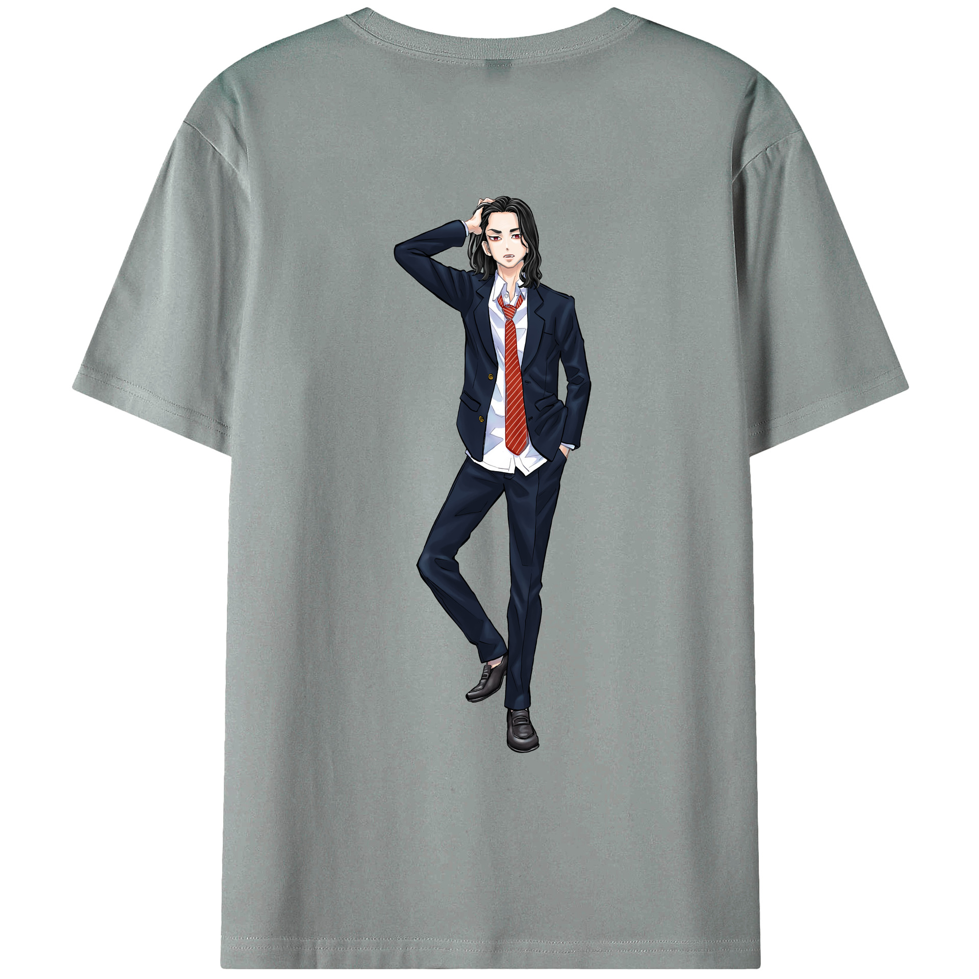 （画像用） 東京リベンジャーズ Tokyo Revengers 綿100％ メンズ半袖Tシャツ（バックプリント） 通気性